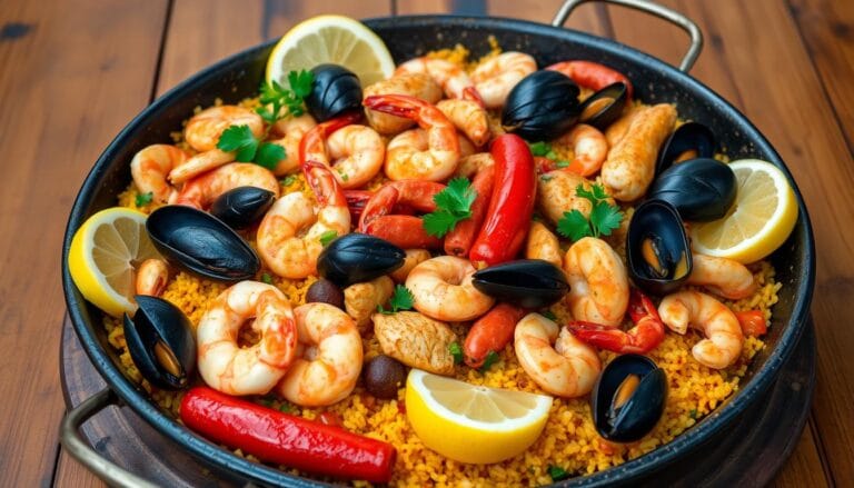 Paella Seafood Chorizo and Patou Chicken