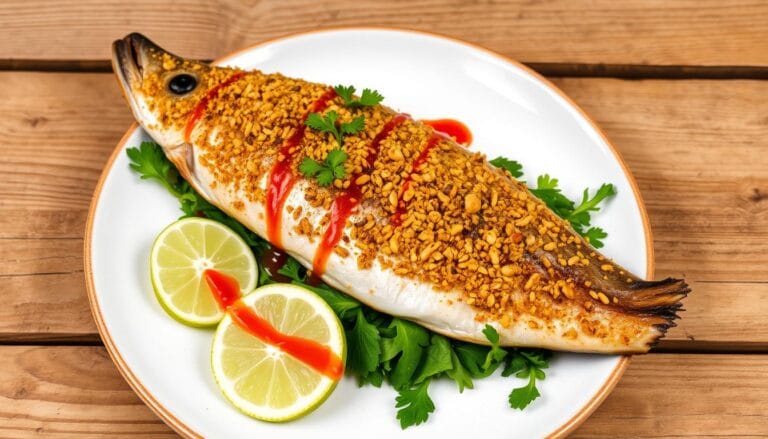 trout in thai walnut crust