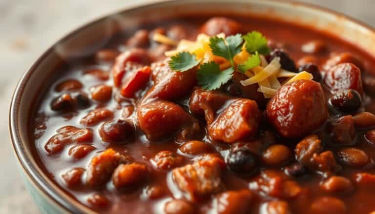 Easy chili recipe with enchilada sauce & ground beef