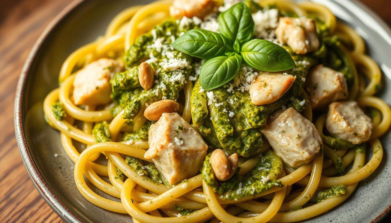 Creamy Pesto Chicken Pasta - A Tasty Meal