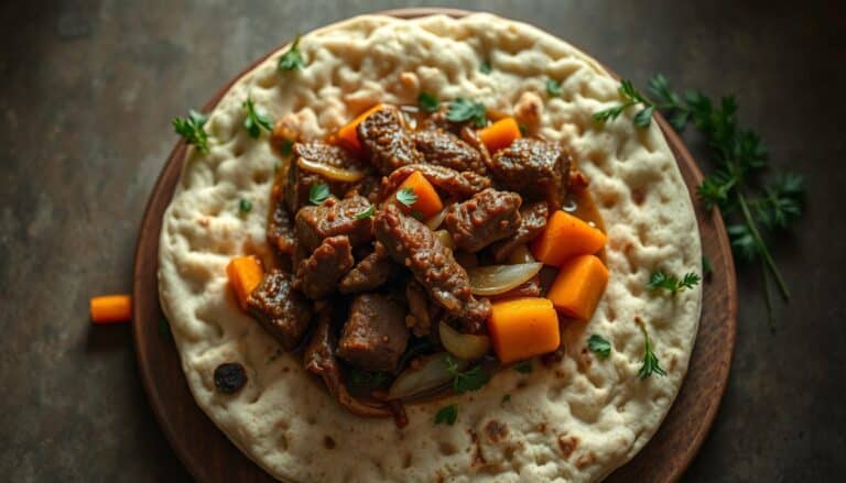 Paomo: Crumbled Flatbread, Mutton, and Veggies