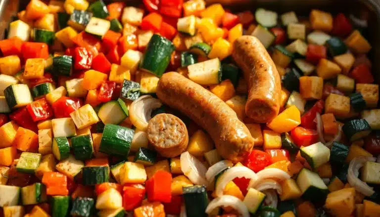 Quick and Tasty Sheet Pan Sausage and Veggies